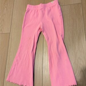GAP Pink Ribbed Flared Leggings